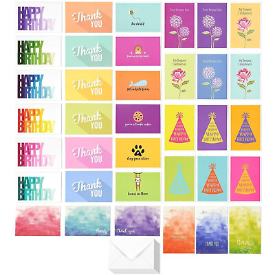 #ad 36 Assorted All Occasion Greeting Cards with Envelopes 36 Unique Designs 4quot;x6quot;