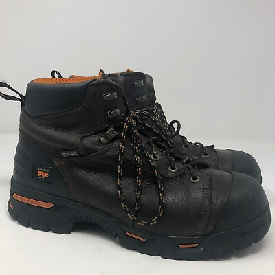 #ad Timberland Pro Mens Endurance 6quot; 52562 Brown Steel Toe Work Boots Size 11 M