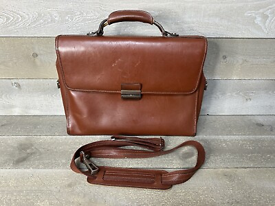 #ad Vintage Hartmann Leather Shoulder Bag Briefcase Computer Bag Messenger Brown