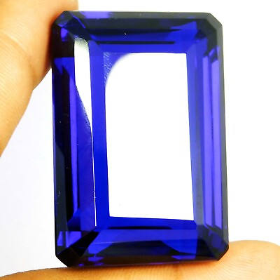 #ad 323.50 Ct Natural Blue Tanzania Of Tanzanite Emerald Cut Gemstone CERTIFIED