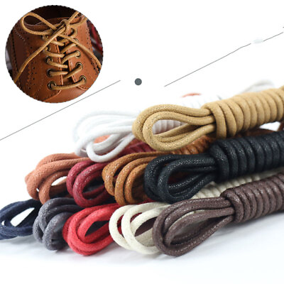 #ad Waxed Round Waxed Dress Shoelaces Leather Strings Boot Sport Shoe Laces Cord Hot