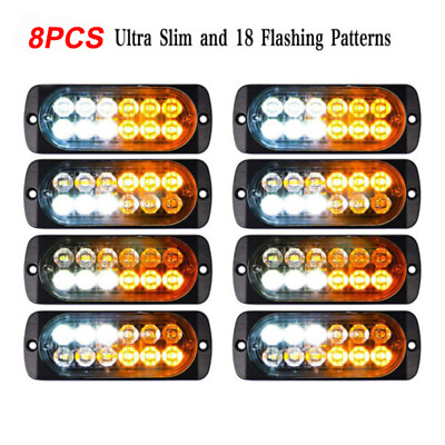 #ad Car 12 LED Strobe Emergency Lamps Surface Mount Flashing Lights For Truck Pickup $27.39