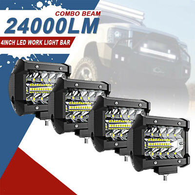 #ad 4x 4Inch LED Work Light Cube Pods Offroad Fog 4WD Truck SUV UTE For Jeep Boat 4quot; $30.00