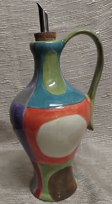 #ad Pier One Urban Dot Hand painted Oil Decanter