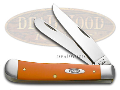 #ad Case xx Knives Trapper Smooth Orange Delrin 1 500 Stainless Pocket Knife 70500
