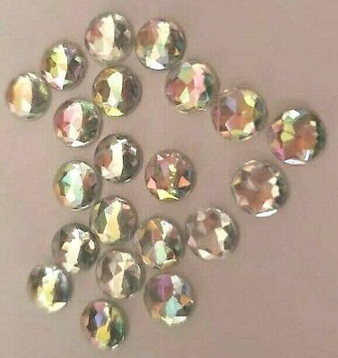 #ad CraftbuddyUS 100pc Acrylic 10mm Flatback AB Clear Round Rhinestone Crystal Gems