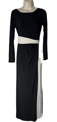 #ad MSRP: $170 Lauren Ralph Lauren Womens Black amp; White Maxi Dress Size 0 Bodycon
