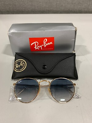 #ad Ray Ban Sunglasses Round Flat Lenses 8233 Clear Gradient Blue
