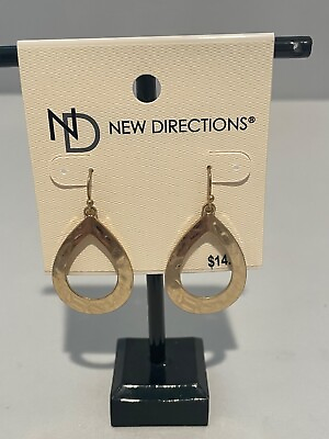 #ad New Gold Teardrop Dangle Earrings by New Directions New With Tags