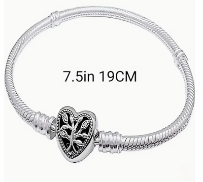 #ad Tree of life snake chain charm bracelet for women silver 925 Silver