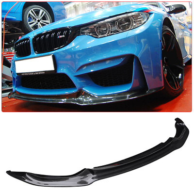 #ad For 15 BMW F80 M3 F82 F83 M4 V Style Carbon Fiber Front Bumper Lip Chin Spoiler