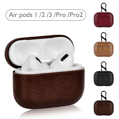#ad Leather 360 Protective Shockproof Case For Apple Airpod 3 Pro 2 1 CoverKeychain