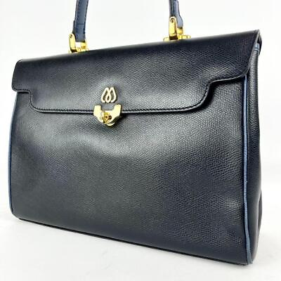 #ad Authentic MORABITO Top One handle Hand Bag Black M Logo Women Good condition