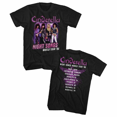 #ad Cinderella Rock Band Concert T shirt Night Songs World Tour #x27;86 Men#x27;s Unisex