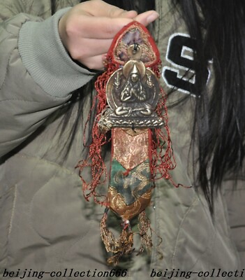 #ad old Tibet Tibetan Pure bronze Tsongkhapa Master Shamanism Statue Amulet pendant