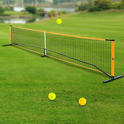 #ad 22ft Portable Pickleballs Set Backyard Park Sports Tennis Pickleball Net Paddle