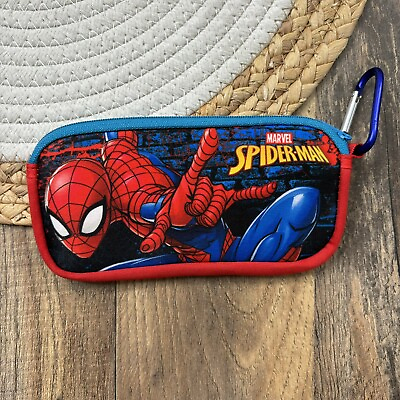 #ad Marvel Spider Man Kids Eyeglass Glasses Case Zip Closure Spiderman