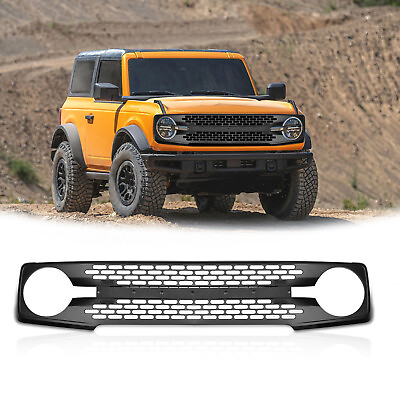 #ad Matte Black Front Grille w Letter For 2021 2022 2023 Ford Bronco Grill Mesh