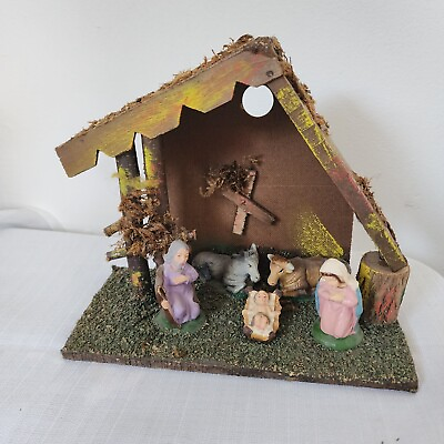 #ad Vintage Made In Italy Wood Nativity Scene 9quot; x 10quot;