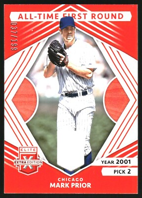 #ad 2022 Elite Extra Edition All Time First Round Material Orange 11 Mark Prior 199 $4.50