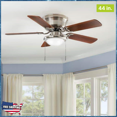 #ad Ceiling Fan with Light Kit 44 in. LED Indoor Brushed Nickel
