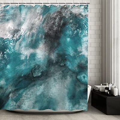 #ad Marble Shower Curtain Abstract Shower Curtain Turquoise Shower Curtain Art Showe