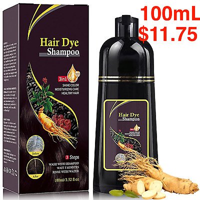 #ad 100ml Permanent Natural Brown Hair Dye Shampoo Fast Hair Dye Shampoo 3 In One