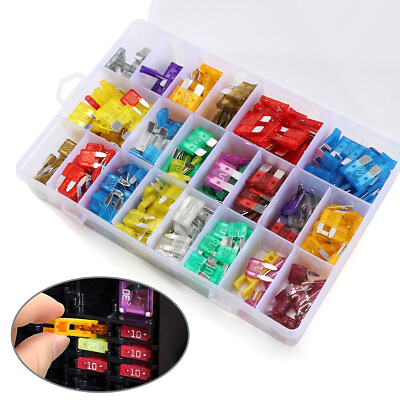 #ad 420Pcs Auto Blade Fuse Assortment Kit Car Truck Motorcycle Boat Fuses Colorful