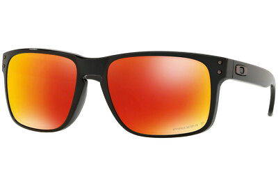 #ad Oakley Sunglasses Holbrook Polished Black w Prizm Ruby Polarized OO9102 F1