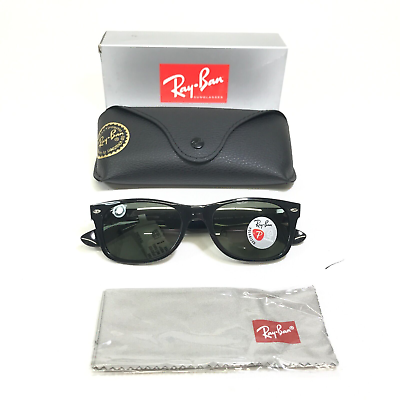 #ad Ray Ban Sunglasses RB2132 NEW WAYFARER 901 58 Black Frames with Green Lenses