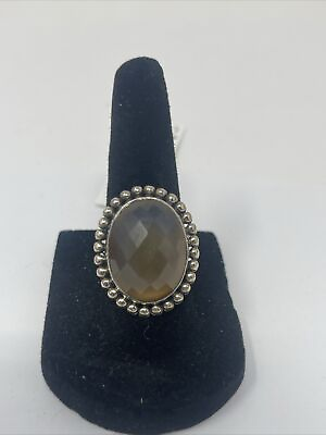 #ad Teocalli Sterling Silver Onyx Ring Size 7 NWT