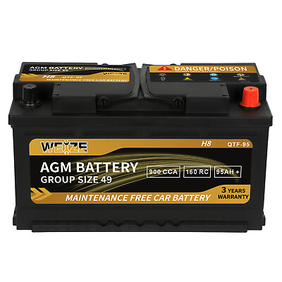#ad Weize Platinum AGM Battery BCI Group Size 49 160RC 900CCA H8 Automotive Battery