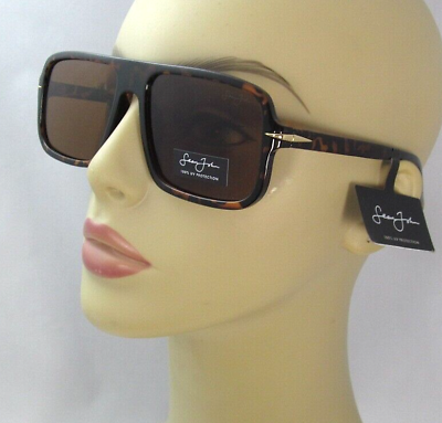 #ad SEAN JOHN Classic Rectangular Shape Tortoise Shell Sunglasses SJS1022CE 215