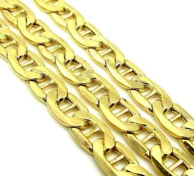 #ad 14K Mariner Anchor Link Chain Necklace Real Solid 14K Yellow Gold 20quot;