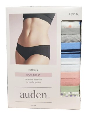 #ad Womens Auden Hipster Panties Large 6 Pack Cotton Ladies 12 14 Spring Colors