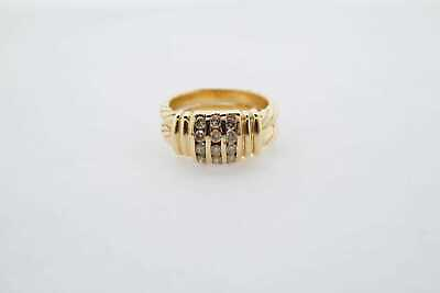 #ad Estate Sale Yellow Gold Diamond Ring Size 6 Vintage Style 0.36 TCW