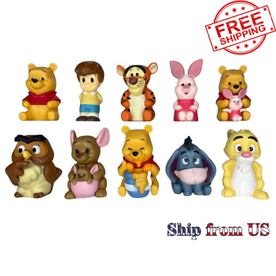 #ad Winnie the Pooh Bear Playset 1.5quot; 10 Pcs Set Figure Cake Topper Toy Doll Gift