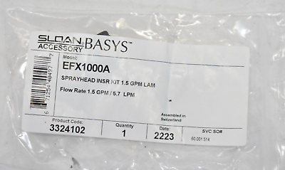 #ad Sloan Sprayhead Insert Kit EFX1000A Genuine OEM 1.5 GPM LAM 3324102 EFX1000A