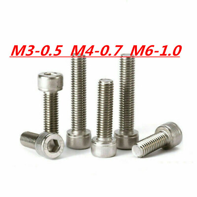 #ad M3 M4 M5 M6 304 Stainless Steel Allen Hex Socket Cap Head Screws Bolts DIN912 $9.07