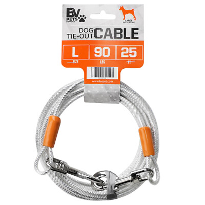 #ad BV Pet Reflective Tie Out Cable for Large Dogs Up To 90 lbs 25 Ft