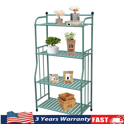 #ad 4 Tier Metal Rack Free Standing Shelving Unit Kitchen Heavy Duty Storage Stand