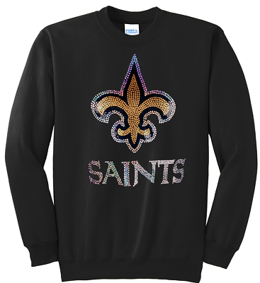 #ad Ladies New Orleans Saints Ladies Bling Football Sweatshirt Women#x27;s Shirt S 4X