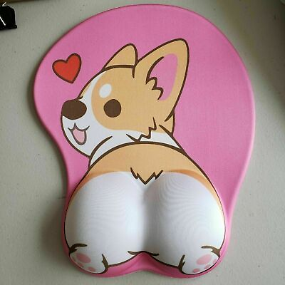 #ad KAWAII Corgi Cute Dog 3D Mouse Pad soft wrist rest 3 day free shipping USA