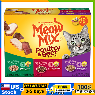 #ad Tender Favorites Poultry amp; Beef Wet Cat Food Variety Pack 2.75 Ounce Cups