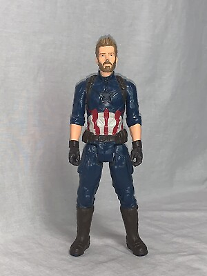 #ad Marvel Avengers Titan Hero Captain America 12 Inch Power FX Figure 2017