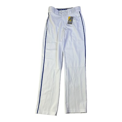 #ad Easton NWT Rival 2 White Baseball Pants Mens 29x31 S Blue