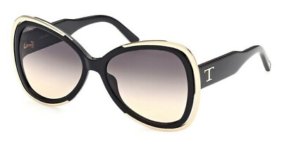 #ad Tods TO323 01B Black W Gold Butterfly Plastic Sunglasses Frame 58 16 140 $171.60