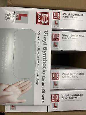 #ad Vinyl Synthetic Exam Gloves 100 Large Gloves Latex Free
