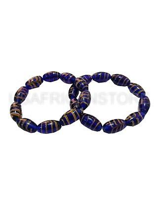 #ad Beaded Wrist Bracelet For Men Stone Beads Bracelet Elastic Blue