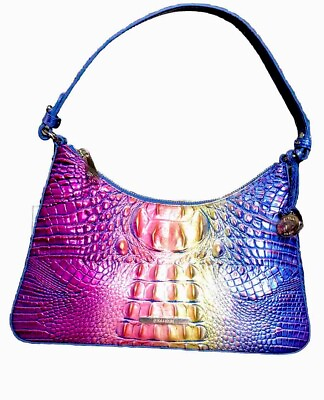 #ad BRAHMIN Esme croc embossed leather small shoulder bag $215.99